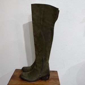 The Cool People Green Suede Tall Boots 6